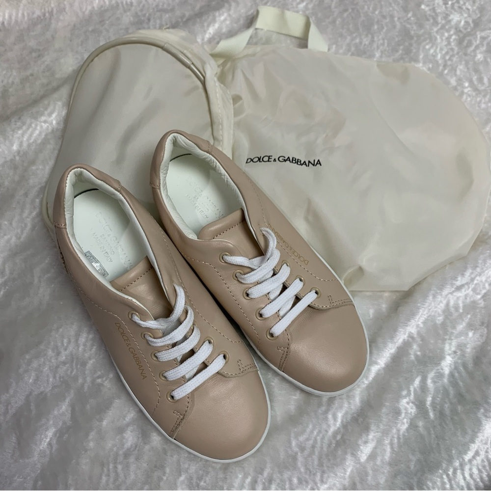 Dolce & Gabbana bambino cream / tan sneakers size 30